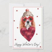 カバリエールキングスパニエル犬ドッグラバーバレンタインギフト シーズンカード (正面)