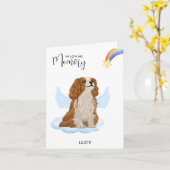 カバリエールキングチャールズエンジェルドッグロス悔やみや弔慰 カード (黄色い花)