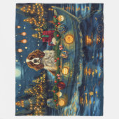 カバリエールキングチャールズクリスマスフェスティバル航海 フリースブランケット (正面)