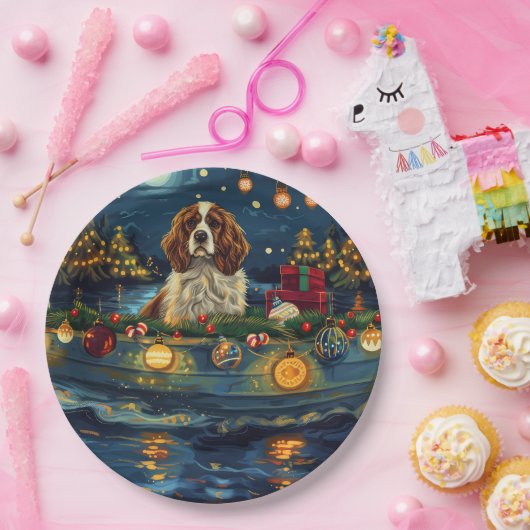 カバリエールキングチャールズクリスマスフェスティバル航海 ペーパープレート (パーティー)
