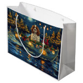 カバリエールキングチャールズクリスマスフェスティバル航海 ラージペーパーバッグ (裏面アングル)