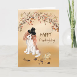カバリエールキングチャールズスパニエル犬おもしろい感謝祭 カード