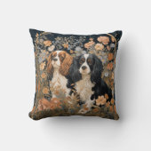 カバリエールキングチャールズスパニエル犬アンティークタペストリー クッション (正面)