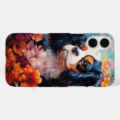 カバリエールキングチャールズスパニエル犬イン花 Case-Mate iPhoneケース (裏面 (横))