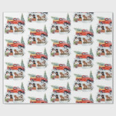 カバリエールキングチャールズスパニエル犬ウィンタートラック ラッピングペーパー (フラット)