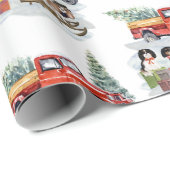 カバリエールキングチャールズスパニエル犬ウィンタートラック ラッピングペーパー (ロールコーナー)