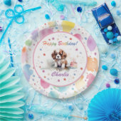 カバリエールキングチャールズスパニエル犬ウォーターカラープレート ペーパープレート (パーティー)