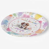 カバリエールキングチャールズスパニエル犬ウォーターカラープレート ペーパープレート (アングル)