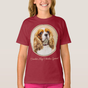 カバリエールキングチャールズスパニエル犬オリジナル絵画ズT- Tシャツ