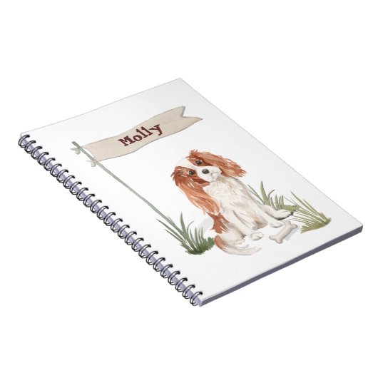 カバリエールキングチャールズスパニエル犬カスタマイズ可能な名前 ノートブック (右側)