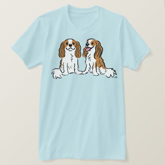 カバリエールキングチャールズスパニエル犬カワイドッグ Tシャツ (デザイン正面)