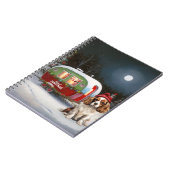 カバリエールキングチャールズスパニエル犬キャラバンクリスマス ノートブック (左側)