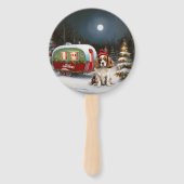 カバリエールキングチャールズスパニエル犬キャラバンクリスマス ハンドファン (裏面)