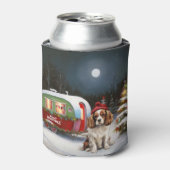 カバリエールキングチャールズスパニエル犬キャラバンクリスマス 缶クーラー (缶正面)