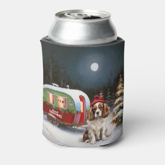 カバリエールキングチャールズスパニエル犬キャラバンクリスマス 缶クーラー (缶裏面)