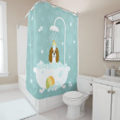 カバリエールキングチャールズスパニエル犬クラシックカラー シャワーカーテン (インサイチュ)