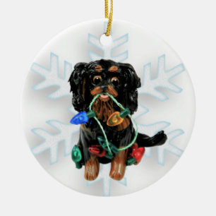 カバリエールキングチャールズスパニエル犬クリスマスオーナメント セラミックオーナメント