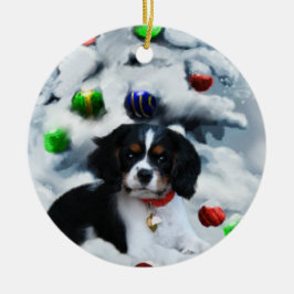 カバリエールキングチャールズスパニエル犬クリスマスオーナメント セラミックオーナメント