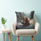 カバリエールキングチャールズスパニエル犬クリスマススススノー クッション (椅子)