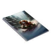 カバリエールキングチャールズスパニエル犬クリスマススススノー ノートブック (右側)