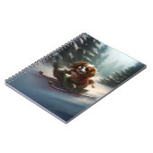 カバリエールキングチャールズスパニエル犬クリスマススススノー ノートブック (左側)