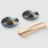 カバリエールキングチャールズスパニエル犬クリスマススススノー ハンドファン (組立なし)