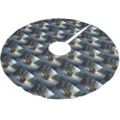 カバリエールキングチャールズスパニエル犬クリスマススススノー ブラッシュドポリエステルツリースカート (アングル)