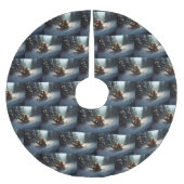 カバリエールキングチャールズスパニエル犬クリスマススススノー ブラッシュドポリエステルツリースカート (正面)