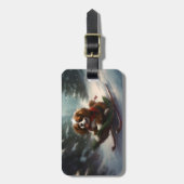 カバリエールキングチャールズスパニエル犬クリスマススススノー ラゲッジタグ (正面縦)