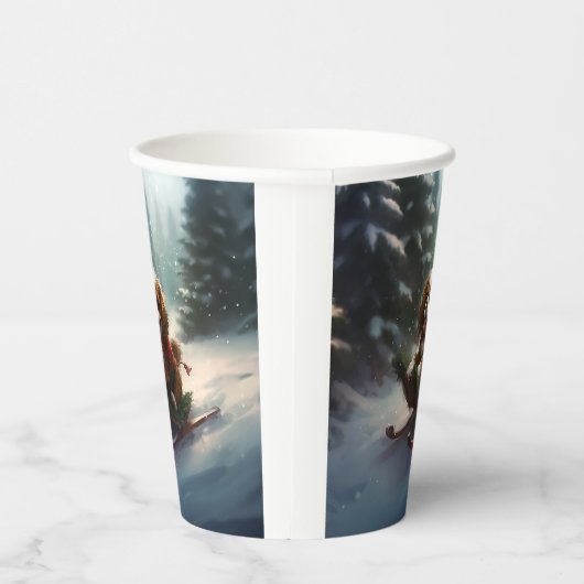 カバリエールキングチャールズスパニエル犬クリスマススススノー 紙コップ (右)