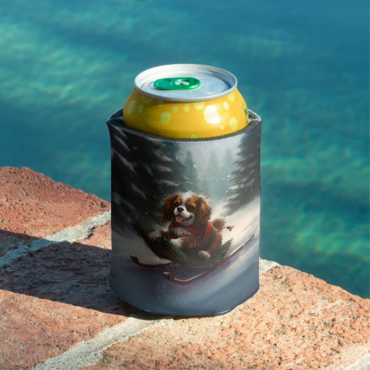 カバリエールキングチャールズスパニエル犬クリスマススススノー 缶クーラー (インサイチュ プール)