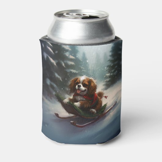 カバリエールキングチャールズスパニエル犬クリスマススススノー 缶クーラー (缶裏面)