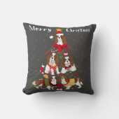 カバリエールキングチャールズスパニエル犬クリスマスツリークリスマス クッション (正面)