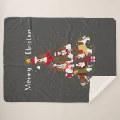 カバリエールキングチャールズスパニエル犬クリスマスツリークリスマス シェルパブランケット (正面(横))