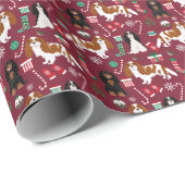 カバリエールキングチャールズスパニエル犬クリスマスドッグ ラッピングペーパー (ロールコーナー)