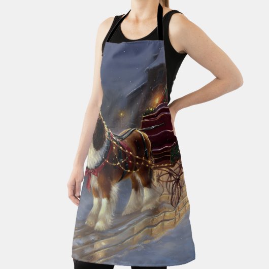 カバリエールキングチャールズスパニエル犬クリスマスフェスティバル エプロン (インサイチュ)