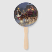 カバリエールキングチャールズスパニエル犬クリスマスフェスティバル ハンドファン (正面)