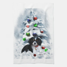 カバリエールキングチャールズスパニエル犬クリスマス キッチンタオル