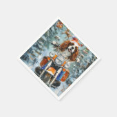 カバリエールキングチャールズスパニエル犬クリスマス スタンダードカクテルナプキン (角)