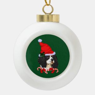 カバリエールキングチャールズスパニエル犬クリスマス セラミックボールオーナメント