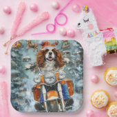 カバリエールキングチャールズスパニエル犬クリスマス ペーパープレート (パーティー)