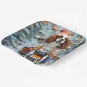 カバリエールキングチャールズスパニエル犬クリスマス ペーパープレート (傾斜あり)