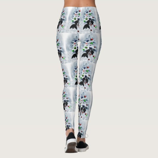 カバリエールキングチャールズスパニエル犬クリスマス レギンス (裏面)