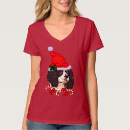 カバリエールキングチャールズスパニエル犬クリスマス Tシャツ