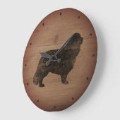 カバリエールキングチャールズスパニエル犬シルエット素朴 ラージ壁時計 (傾斜)