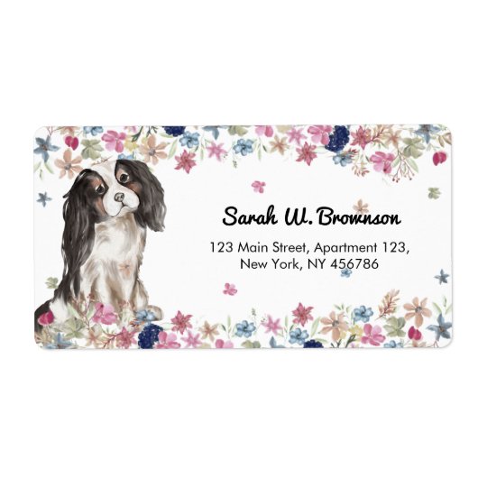 カバリエールキングチャールズスパニエル犬スモールサイズドッグ ラベル (正面)