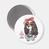 カバリエールキングチャールズスパニエル犬ズfromパリウィズラブ マグネット (正面/裏面)
