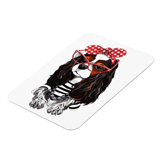 カバリエールキングチャールズスパニエル犬ズfromパリウィズラブ マグネット (左側)