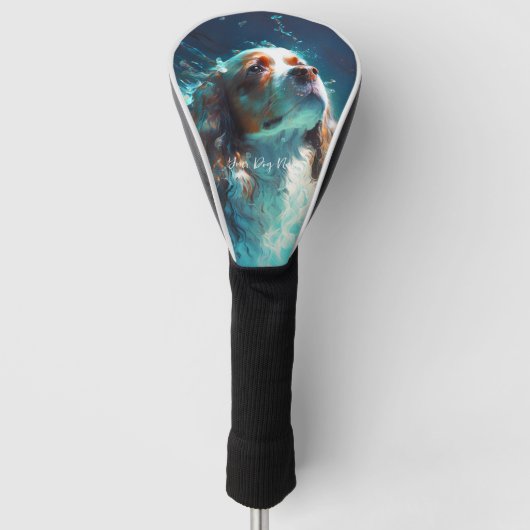 カバリエールキングチャールズスパニエル犬ドスイミング002 ゴルフヘッドカバー (正面)