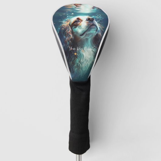 カバリエールキングチャールズスパニエル犬ドスイミング004 ゴルフヘッドカバー (正面)